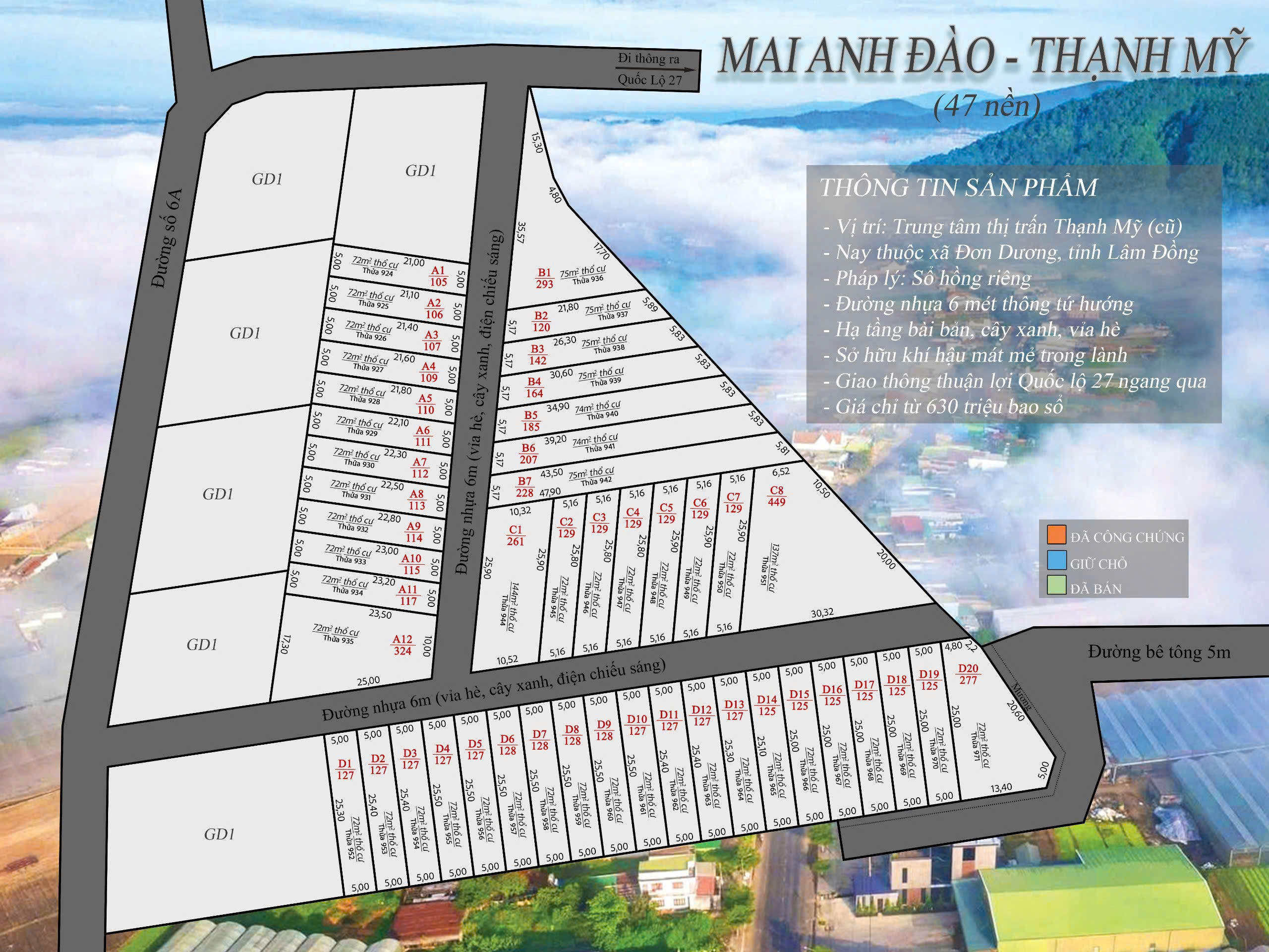 dat-trung-tam-gàn-da-lat-chi-tu-630tr-view-doi-duong-nhua đất trung tâm gần đà lạt chi từ 630tr view đồi đường nhựa